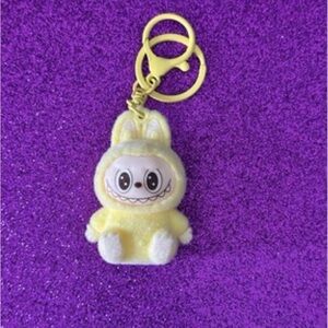 Yellow Plush Labubu Keychain